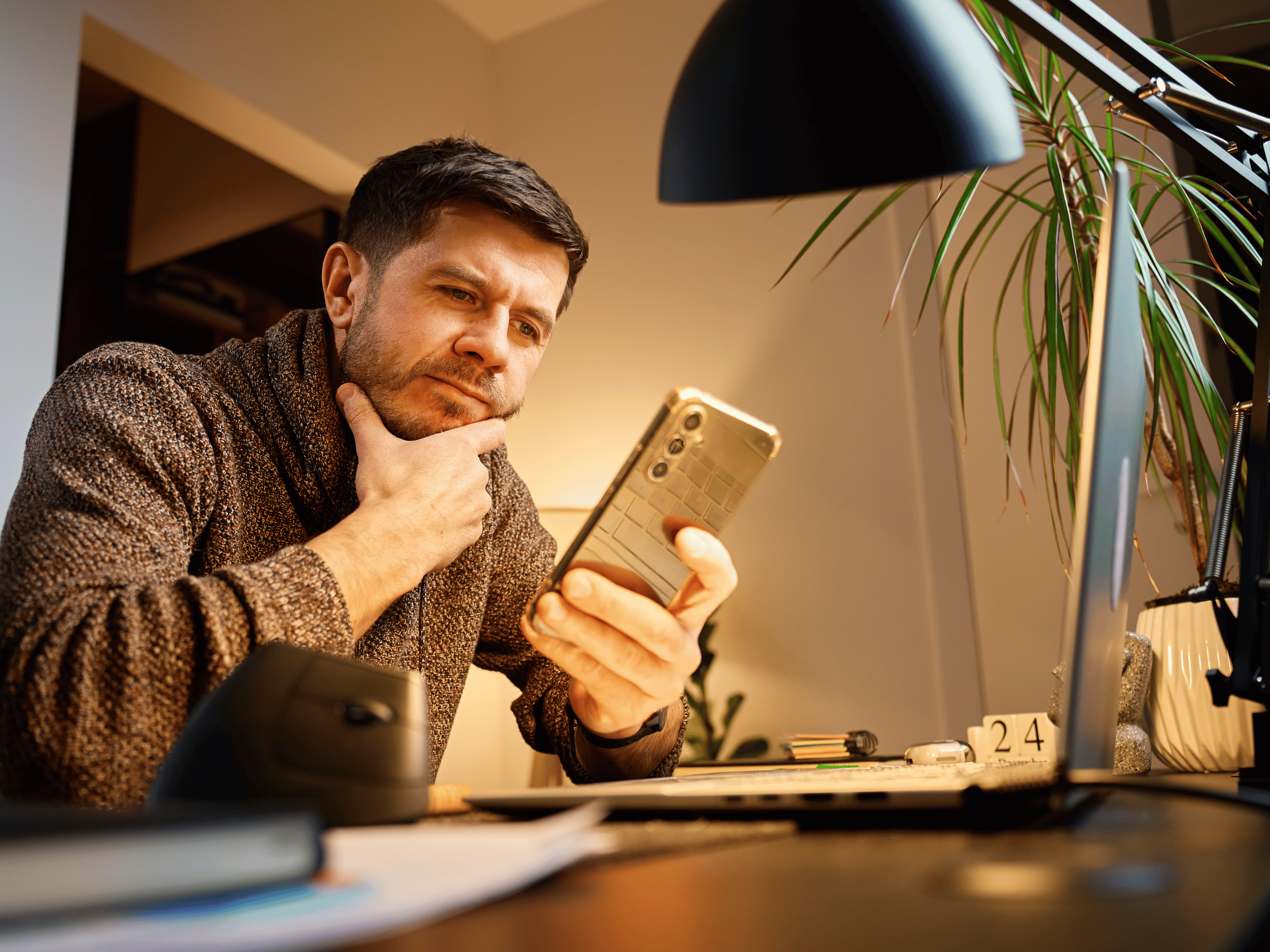 Reviewing Insurance to protect his Georgia Family